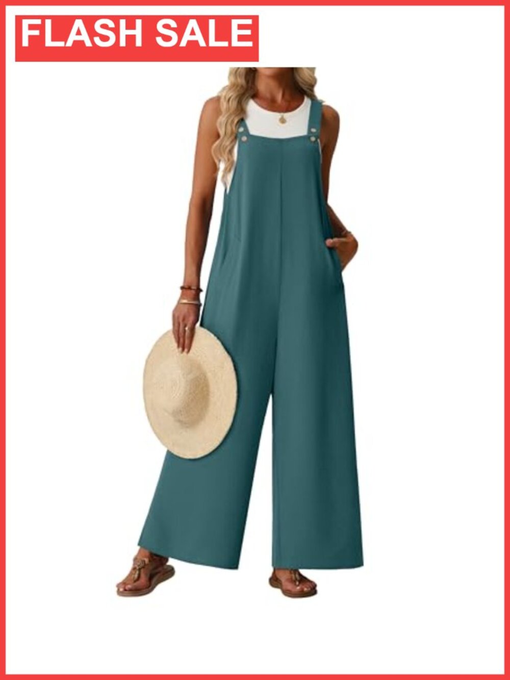 Women's Floral Wide Leg Overalls Jumpsuit Casual Summer